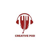 podcast- of radiologo-ontwerp met microfoon- en hoofdtelefoonpictogram vector