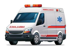 ambulance auto vector illustratie. noodgeval medisch onderhoud voertuig geïsoleerd Aan wit achtergrond