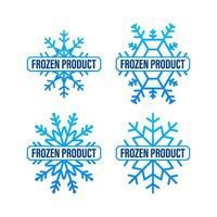 blauw bevroren Product en sneeuwvlok icoon, label. vers bevroren. voedsel logo. vector voorraad illustratie.