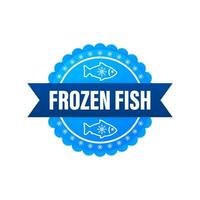 bevroren vis. berijpt biologisch zeevruchten, voedsel. beweging grafiek 4k vector