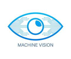 machine visie teken, label. vector voorraad illustratie.