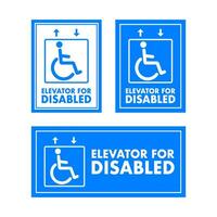 lift voor onbekwaamheid. merk op lift voor gehandicapt teken, label. vector voorraad illustratie