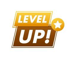 spel icoon bonus. niveau omhoog icoon, nieuw niveau logo. vector illustratie.