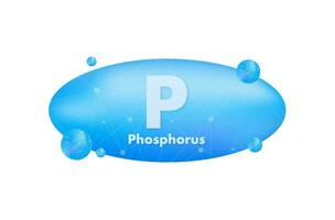 mineraal p fosfor blauw schijnend pil capsule icoon. vector voorraad illustratie