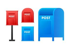 reeks mail doos, post postbus. vector voorraad illustratie.