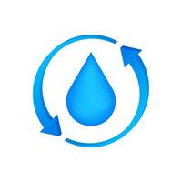 water recycle teken, label. gezuiverd water. vector voorraad illustratie