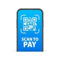 qr code betaling. scannen naar betalen. qr code scannen naar smartphone. vector