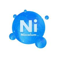 mineraal ni niccolum blauw schijnend pil capsule icoon. vector voorraad illustratie.