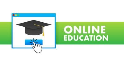 e-learning, online onderwijs concept spandoek. online opleiding cursussen. bijlessen. vector illustratie