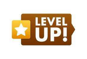 spel icoon bonus. niveau omhoog icoon, nieuw niveau logo. vector illustratie.