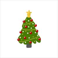 vector clip art Kerstmis boom in tekenfilm stijl. opschrift voor ansichtkaart, uitnodiging, poster, spandoek.