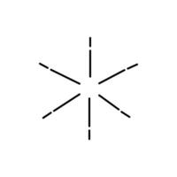 minimalistisch tekening hand- getrokken flash geïsoleerd Aan wit achtergrond. schattig kawaii illustratie, glimmend sprankelend ster in zwart kleur. vector