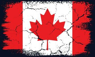 vrij vector vlak ontwerp grunge Canada vlag achtergrond