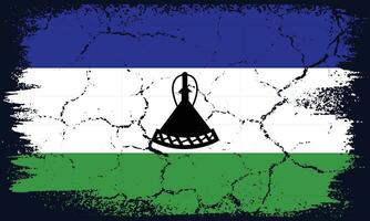 vrij vector vlak ontwerp grunge Lesotho vlag achtergrond