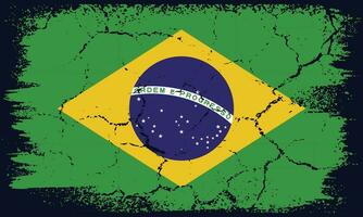 vrij vector vlak ontwerp grunge Brazilië vlag achtergrond