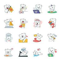 schattig Valentijn beer vlak stickers vector
