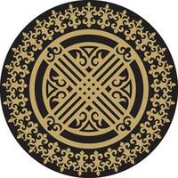 vector gouden ronde Kazachs ornament shanyrak. cirkel Aan de dak van de joert. patronen van de volkeren van de Super goed steppe. Mongolië, kalmykia, basjkiria, buryatie, Kirgizië.