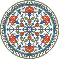 vector gekleurde ronde Turks ornament. poef cirkel, ring, kader. moslim patroon voor gebrandschilderd glas