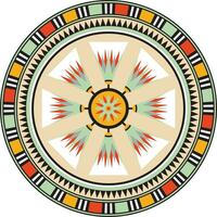 vector ronde gekleurde Egyptische ornament. eindeloos cirkel grens, oude Egypte kader