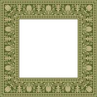 vector gouden en groen plein klassiek Grieks ornament. Europese ornament. grens, kader oude Griekenland, Romeins rijk