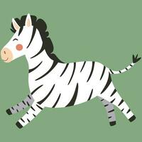 vector illustratie van zebra karakter in tekenfilm stijl