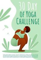 30 dagen yoga uitdaging brochure sjabloon. gezonde levensstijl. bodypositive yoga flyer, boekje, folder concept met platte illustraties. vectorpagina-cartoonlay-out voor tijdschrift met tekstruimte vector