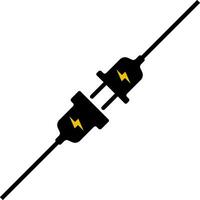 elektrisch draad, plug stopcontact icoon verbinding verbroken 404 internet verbinding fout vector