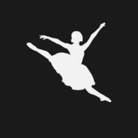 hoog details van ballerina silhouet. minimaal symbool en logo van sport. fit voor element ontwerp, achtergrond, banier, achtergrond, omslag, logo. geïsoleerd Aan zwart achtergrond. vector eps 10