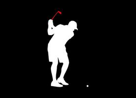 hoog details van golf speler silhouet. minimaal symbool en logo van sport. fit voor element ontwerp, achtergrond, banier, achtergrond, omslag. vector eps 10