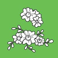 mooi arrangement bloemen natuur decoratie achtergrond tekenfilm digitaal postzegel schets vector