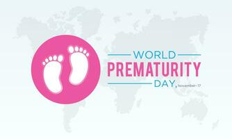 wereld prematuriteit dag is opgemerkt elke jaar in november 17e. vector illustratie Aan de thema van wereld prematuriteit dag. sjabloon voor banier, groet kaart, poster met achtergrond.