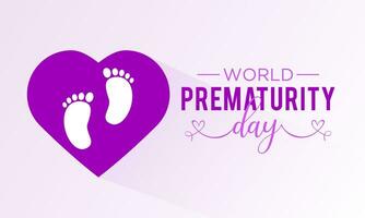 wereld prematuriteit dag is opgemerkt elke jaar in november 17e. vector illustratie Aan de thema van wereld prematuriteit dag. sjabloon voor banier, groet kaart, poster met achtergrond.