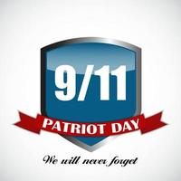 patriot day het 11-9 label, we zullen het nooit vergeten vector
