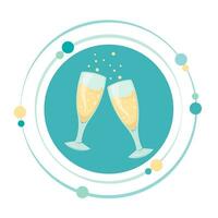 Champagne bril viering vector illustratie grafisch icoon