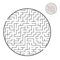 abstracte ronde doolhof. spel voor kinderen en volwassenen. puzzel voor kinderen. labyrint raadsel. platte vectorillustratie geïsoleerd op een witte achtergrond. met het juiste antwoord. vector