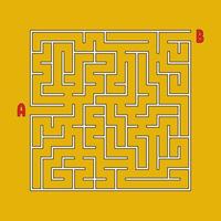 abstracte vierkante doolhof. spel voor kinderen. puzzel voor kinderen. een ingangen, een uitgang. labyrint raadsel. eenvoudige platte vectorillustratie geïsoleerd op een achtergrond in kleur. vector