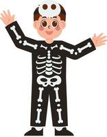 weinig jongen met halloween kostuum illustratie vector