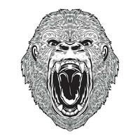 boos gorilla vector illustratie, perfect voor t overhemd ontwerp