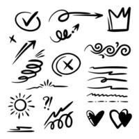 doodle element vector set, voor conceptontwerp.