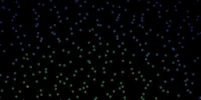 donkerblauw, groen vectorpatroon met abstracte sterren. vector