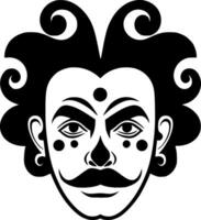 clown, minimalistische en gemakkelijk silhouet - vector illustratie