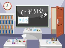 Binnenland van chemieklaslokaal vector