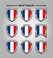 Martinique nationaal emblemen vlag met luxe schild vector