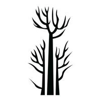 zwart griezelig halloween boom vector icoon - spookachtig achtervolgd boom illustratie