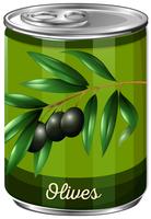 Een blikje Black Olive vector