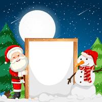 Frame met santa en sneeuwpop vector