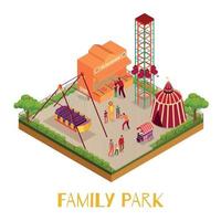 familie park isometrische illustratie vectorillustratie vector