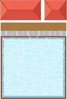 bovenaanzicht van zwembad op witte achtergrond vector