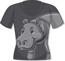 voorkant van t-shirt met nijlpaardpatroon vector