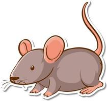 stickerontwerp met schattige muis geïsoleerd vector